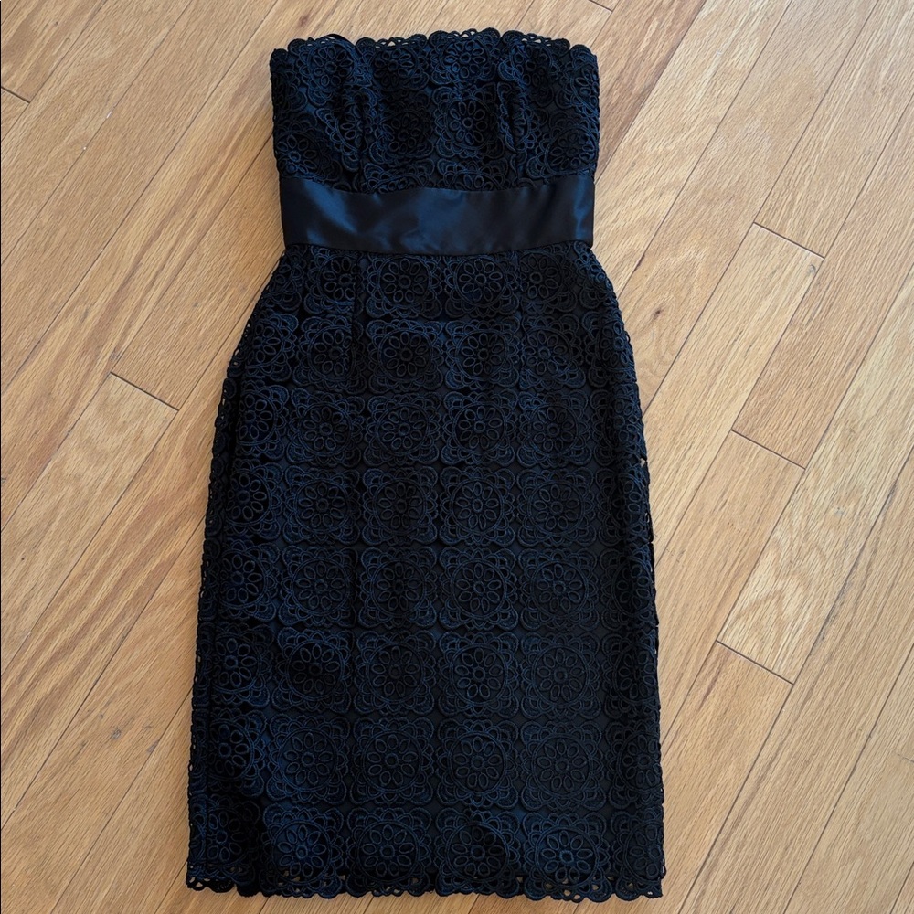 Like New Black White House Black Market 00 Strapless Dress